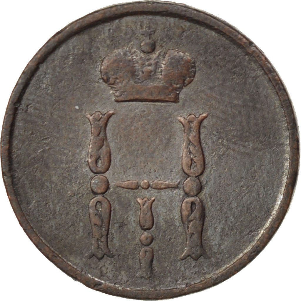 Monnaie, Russie, Nicholas I, Denga, 1/2 Kopek, 1855, Ekaterinbourg, TTB, Cuivre