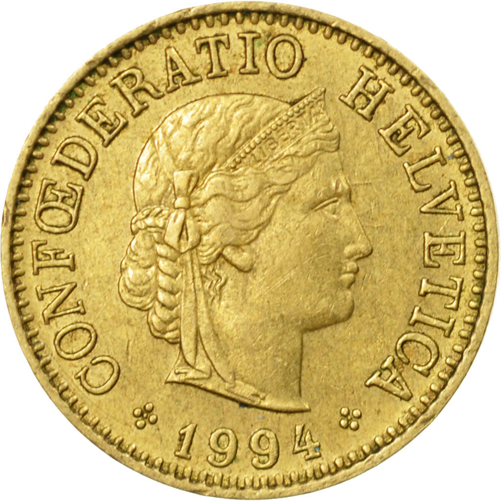 Coin, Switzerland, 5 Rappen, 1994, Bern, EF(40-45), Aluminum-Bronze, KM:26c