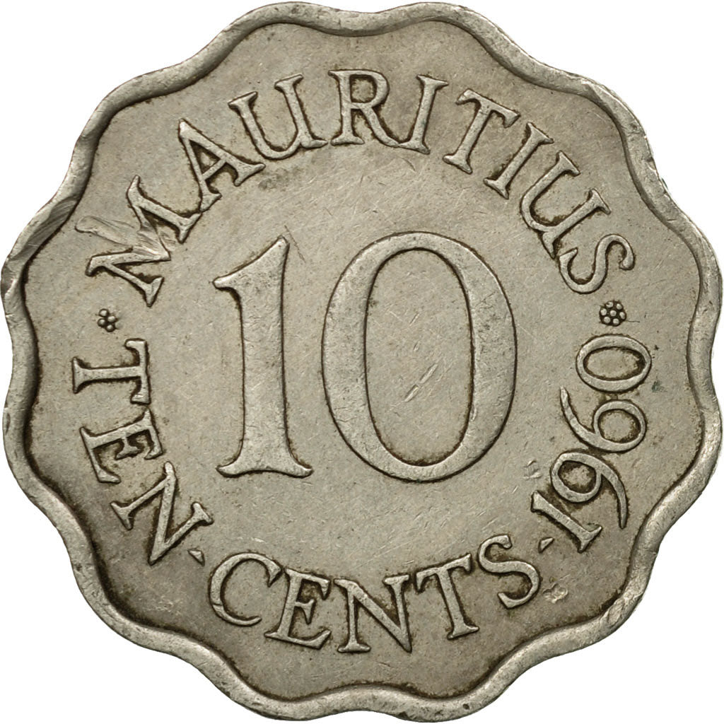 Monnaie, Mauritius, Elizabeth II, 10 Cents, 1960, TTB, Copper-nickel, KM:33