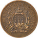 Coin, San Marino, 10 Centesimi, 1875, AU(50-53), Copper, KM:2