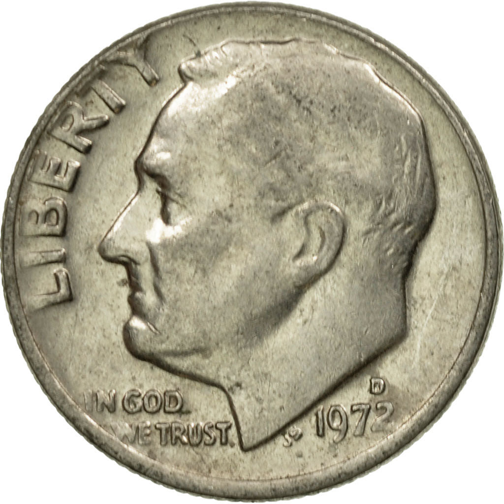 Munten, Verenigde Staten, Roosevelt Dime, Dime, 1972, U.S. Mint, Denver, ZF