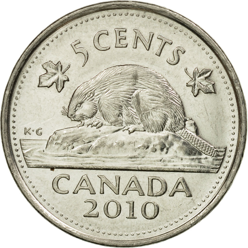 Coin, Canada, Elizabeth II, 5 Cents, 2010, Royal Canadian Mint, Winnipeg