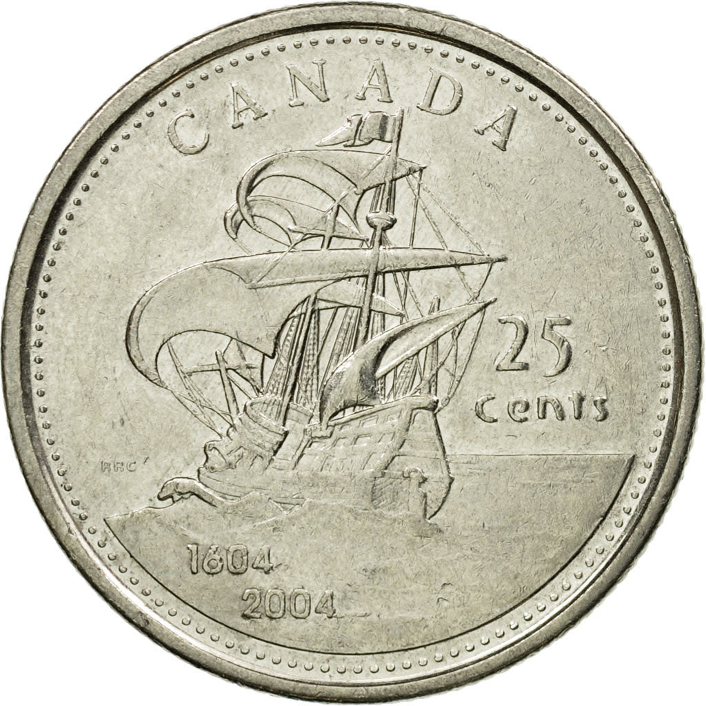 Coin, Canada, Elizabeth II, 25 Cents, 2004, Royal Canadian Mint, EF(40-45)