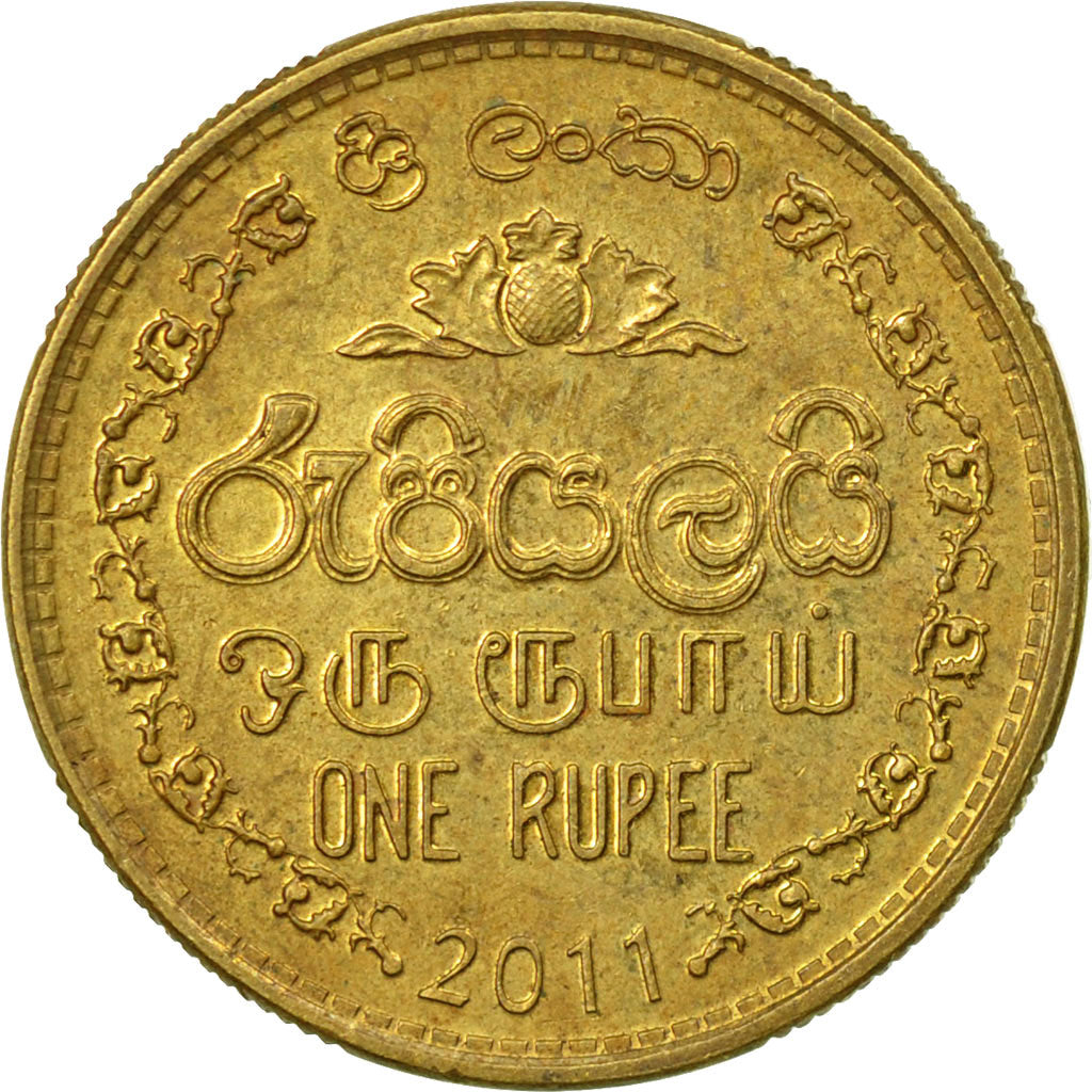 Coin, Sri Lanka, Rupee, 2011, EF(40-45), Brass plated steel, KM:136.3