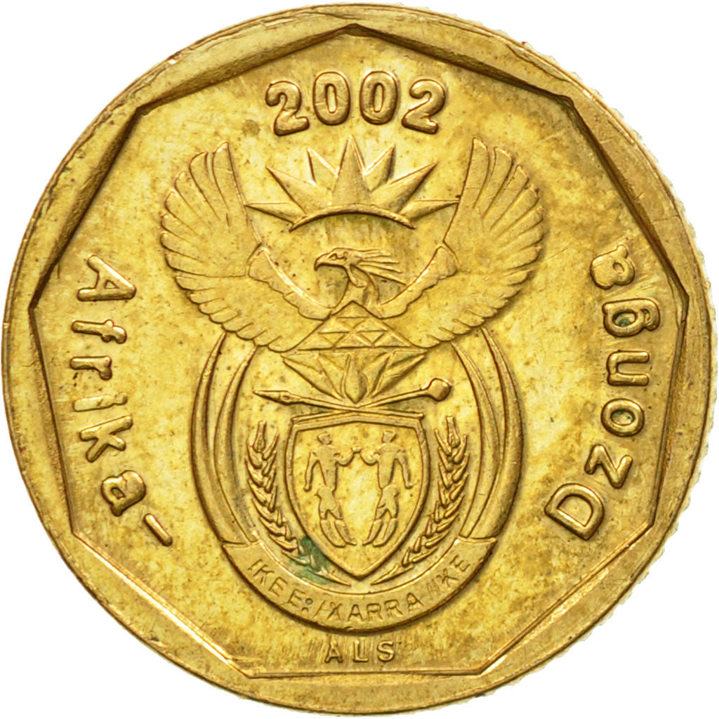 Moneta, Południowa Afryka, 10 Cents, 2002, Pretoria, EF(40-45), Brąz