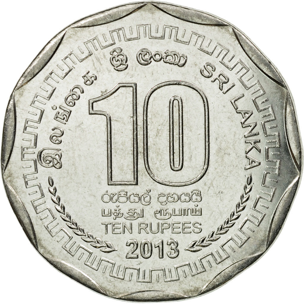 Coin, Sri Lanka, 10 Rupees, 2013, EF(40-45), Nickel plated steel