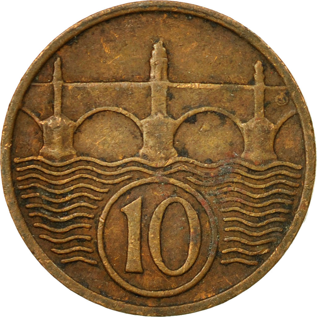 Coin, Czechoslovakia, 10 Haleru, 1936, EF(40-45), Bronze, KM:3