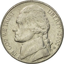 Coin, United States, Jefferson Nickel, 5 Cents, 2002, U.S. Mint, Denver