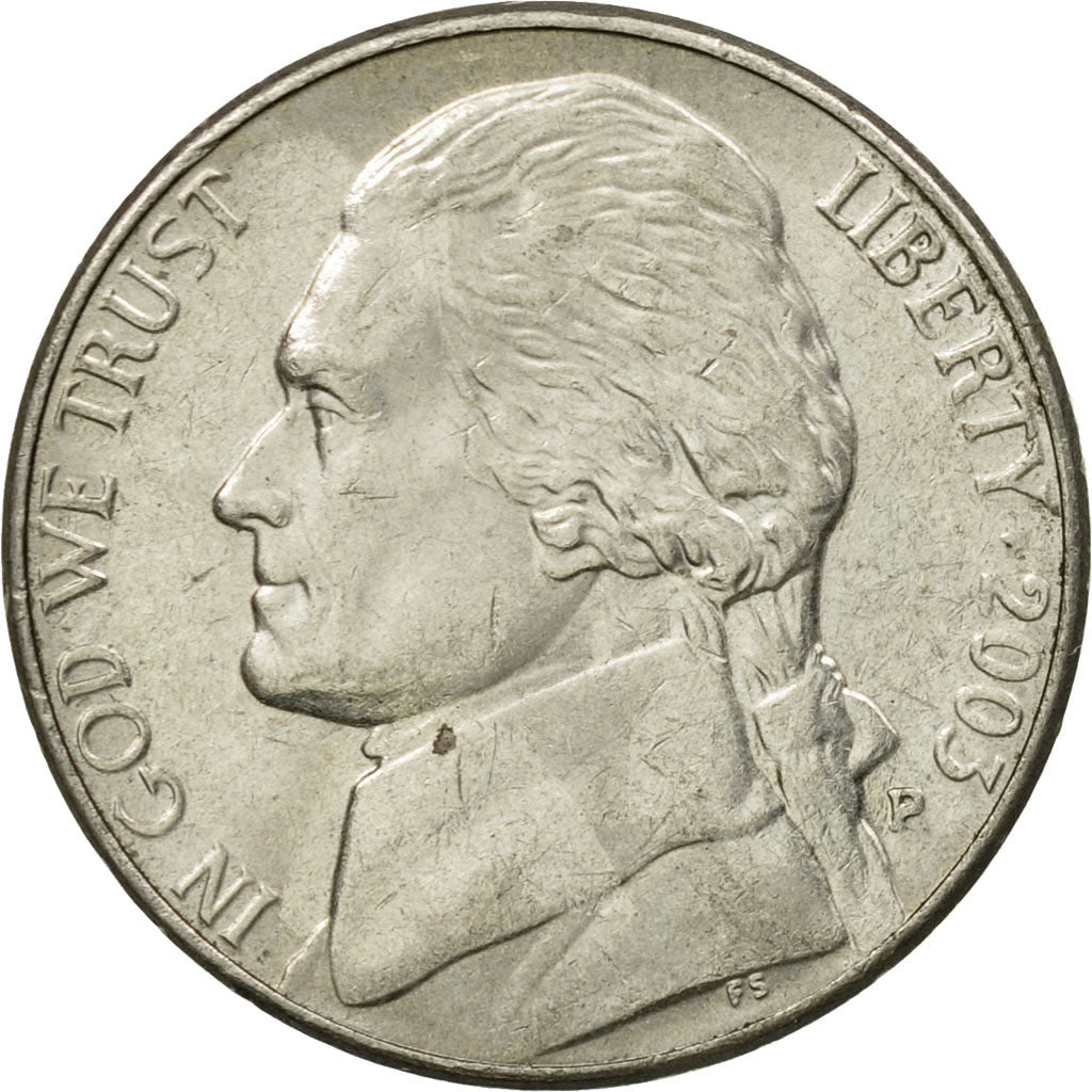 Moneda, Estados Unidos, Jefferson Nickel, 5 Cents, 2003, U.S. Mint