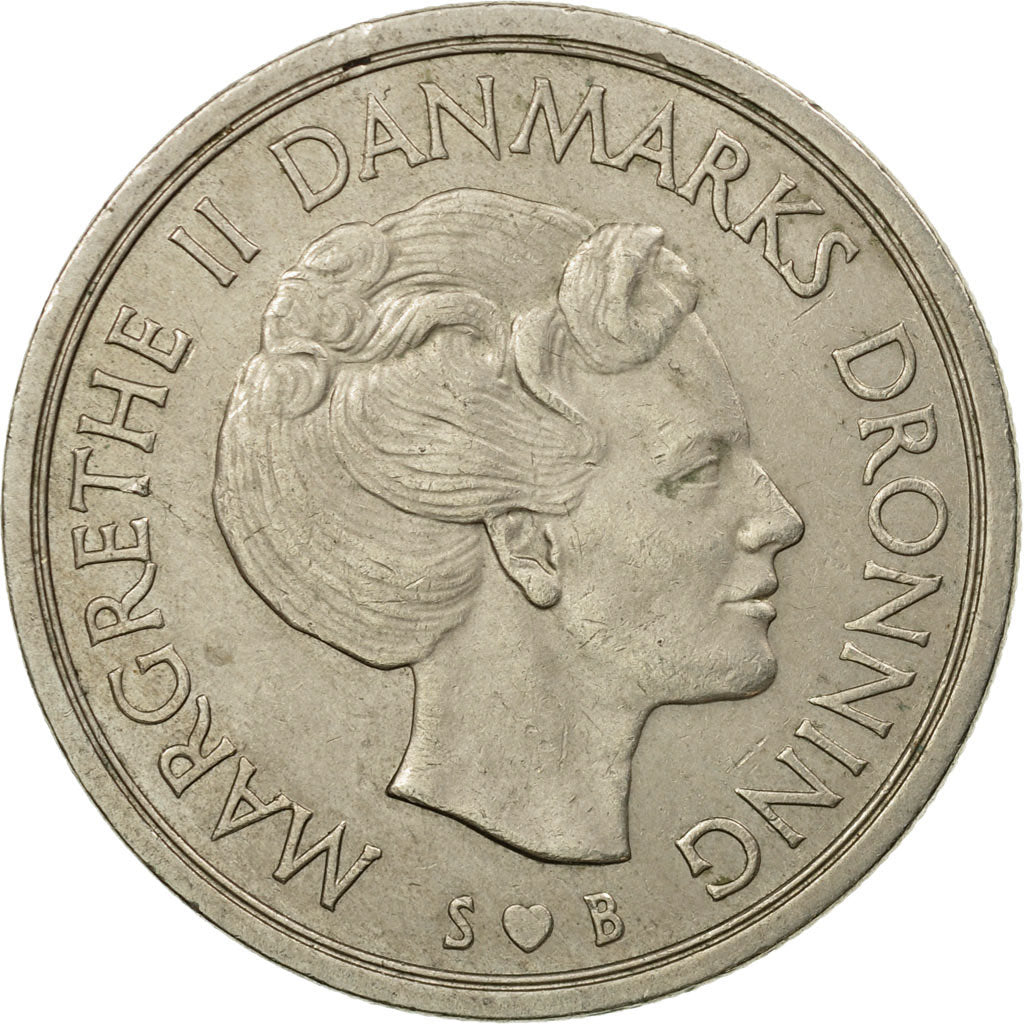 Moneta, Danimarca, Margrethe II, 5 Kroner, 1976, Copenhagen, BB, Rame-nichel