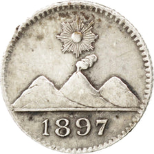 GUATEMALA, 1/4 Real, 1897, KM #162, AU(55-58), Silver, 0.75