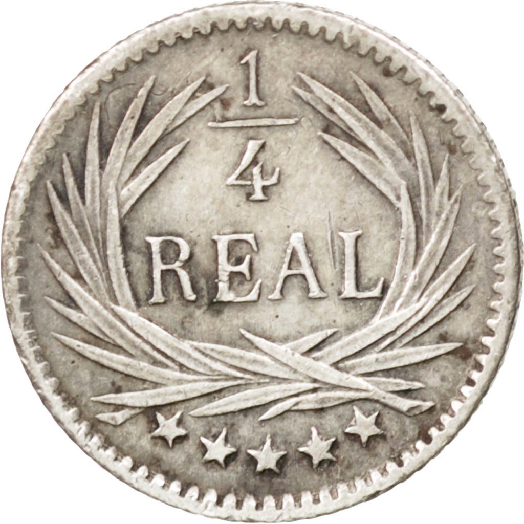 GUATEMALA, 1/4 Real, 1897, KM #162, AU(55-58), Silver, 0.75