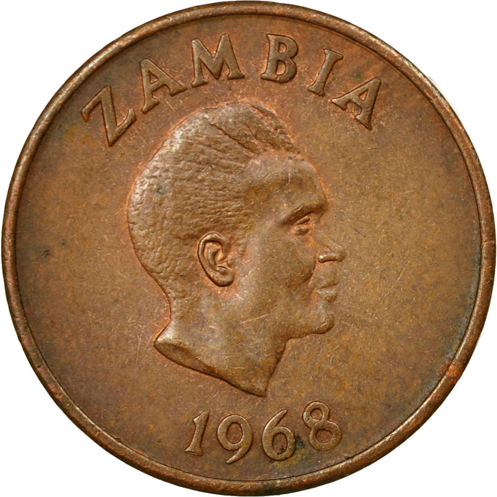Coin, Zambia, Ngwee, 1968, British Royal Mint, EF(40-45), Bronze, KM:9