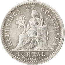 GUATEMALA, 1/2 Real, Medio, 1894, KM #165, AU(50-53), Silver, 1.61