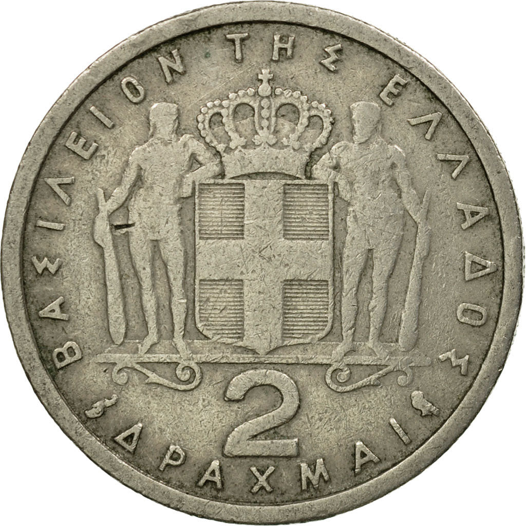 Coin, Greece, Paul I, 2 Drachmai, 1962, EF(40-45), Copper-nickel, KM:82