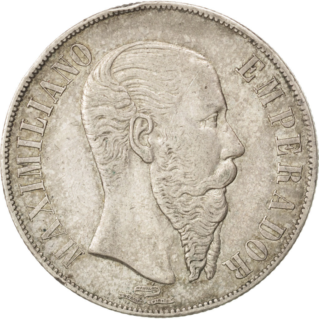 Mexique, Maximilian, 1 Peso 1866 Mo (Mexico), KM 388.1