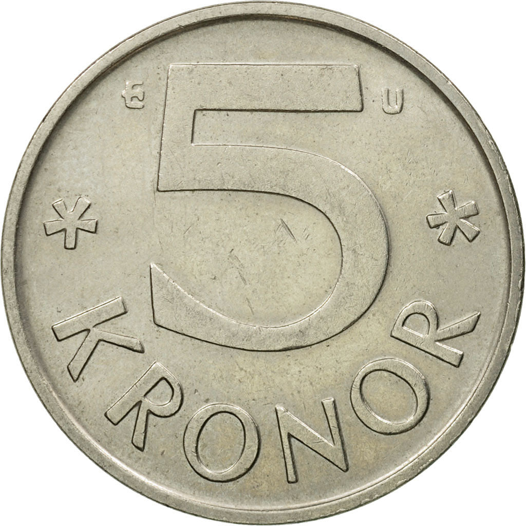Coin, Sweden, Carl XVI Gustaf, 5 Kronor, 1978, EF(40-45), Copper-nickel, KM:853