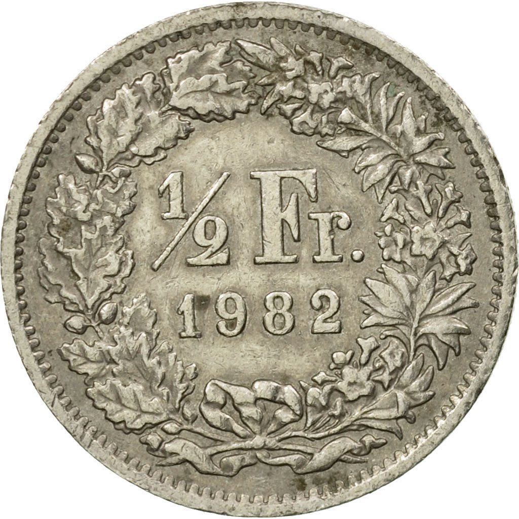 Coin, Switzerland, 1/2 Franc, 1982, Bern, EF(40-45), Copper-nickel, KM:23a.2
