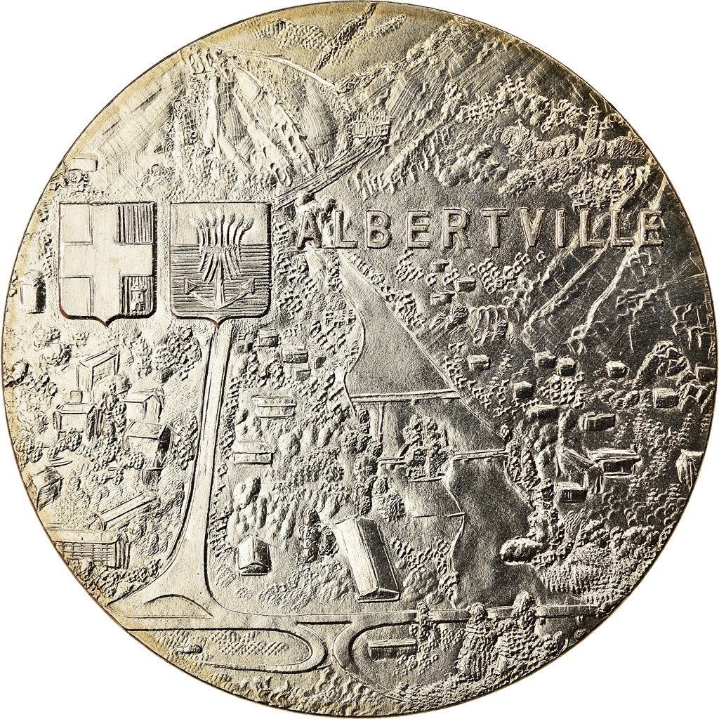 France, Medal, Jeux Olympiques d'Albertville, 1992, MS(65-70), Cupro-nickel