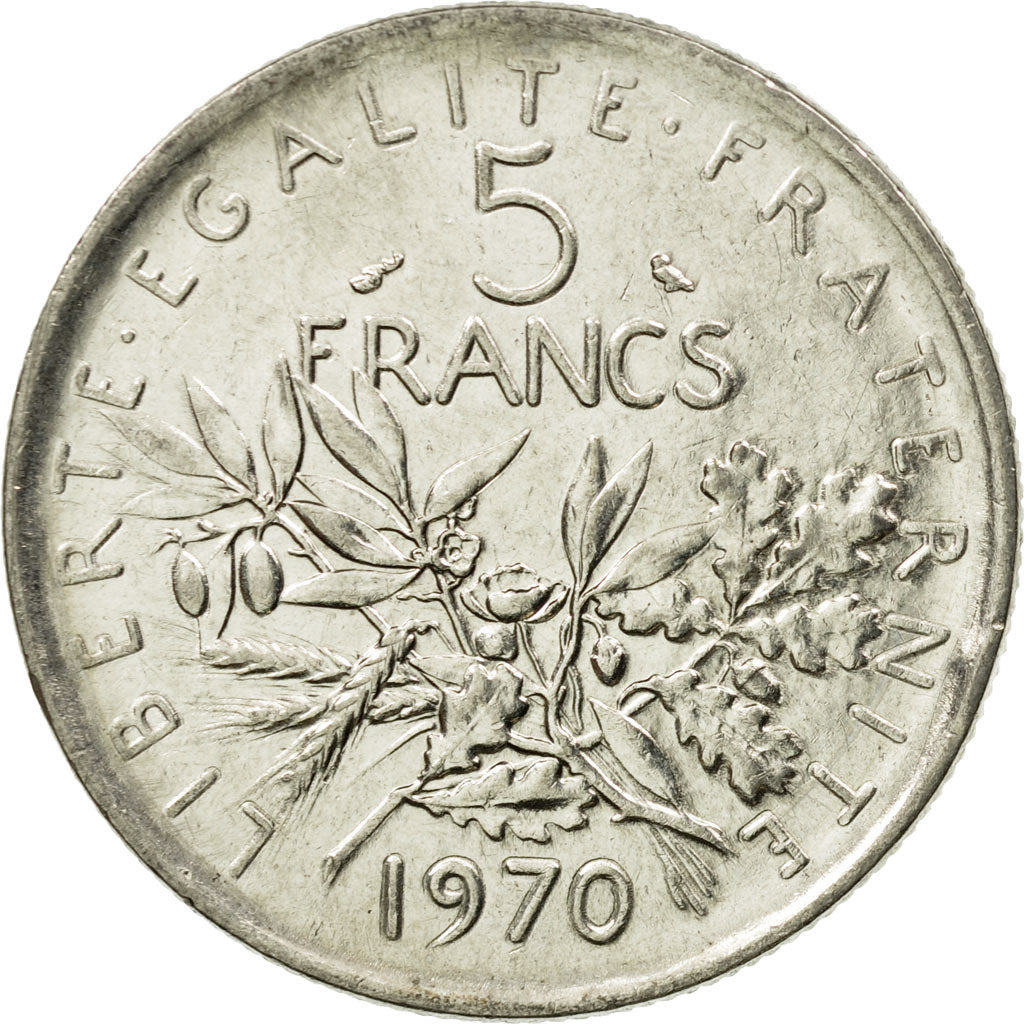 Coin, France, Semeuse, 5 Francs, 1970, Paris, AU(55-58), Nickel Clad
