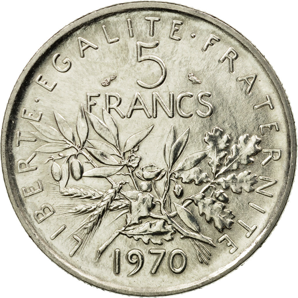 Coin, France, Semeuse, 5 Francs, 1970, Paris, AU(55-58), Nickel Clad