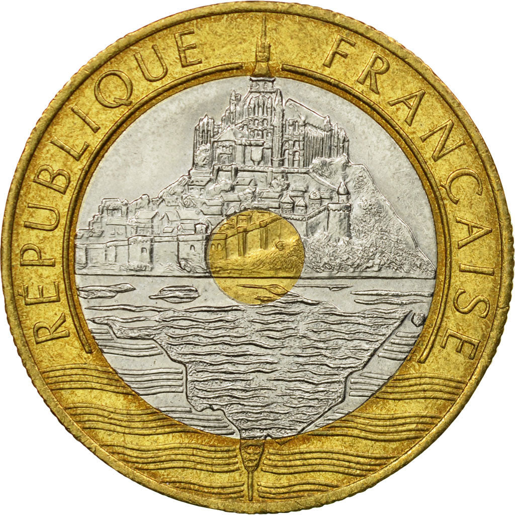 Coin, France, Mont Saint Michel, 20 Francs, 1992, Paris, EF(40-45)