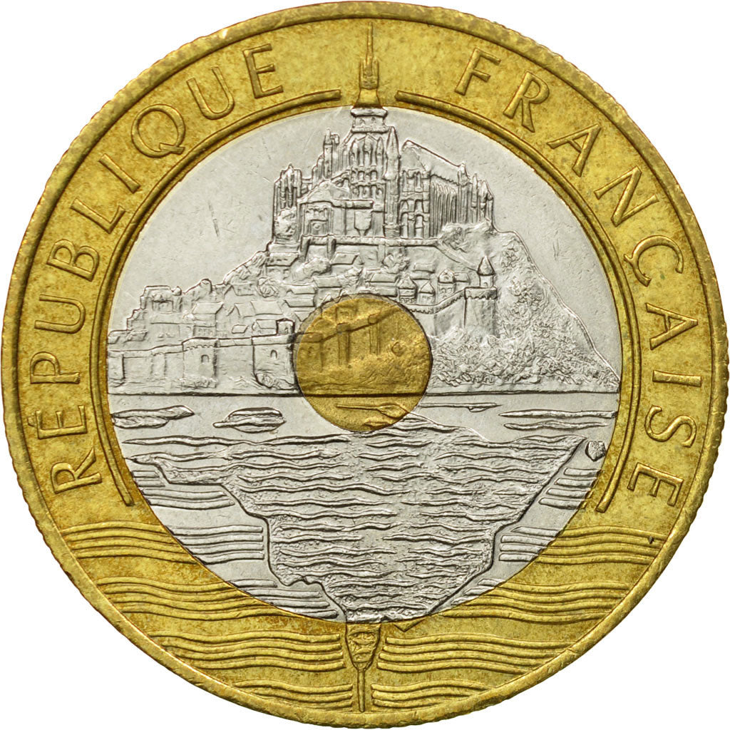 Coin, France, Mont Saint Michel, 20 Francs, 1992, Paris, EF(40-45)