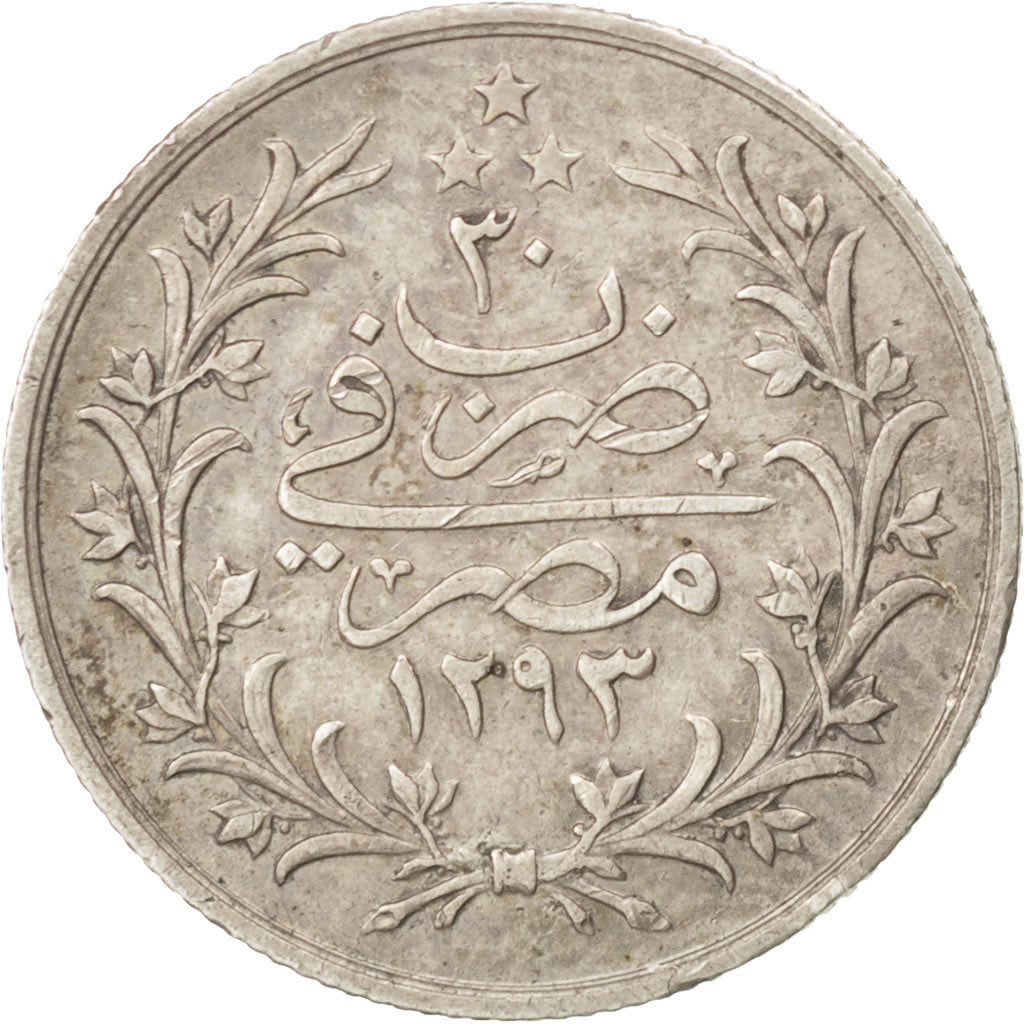 EGYPT, 2 Qirsh, 1904, Misr, KM #293, AU(50-53), Silver, 19, 2.78