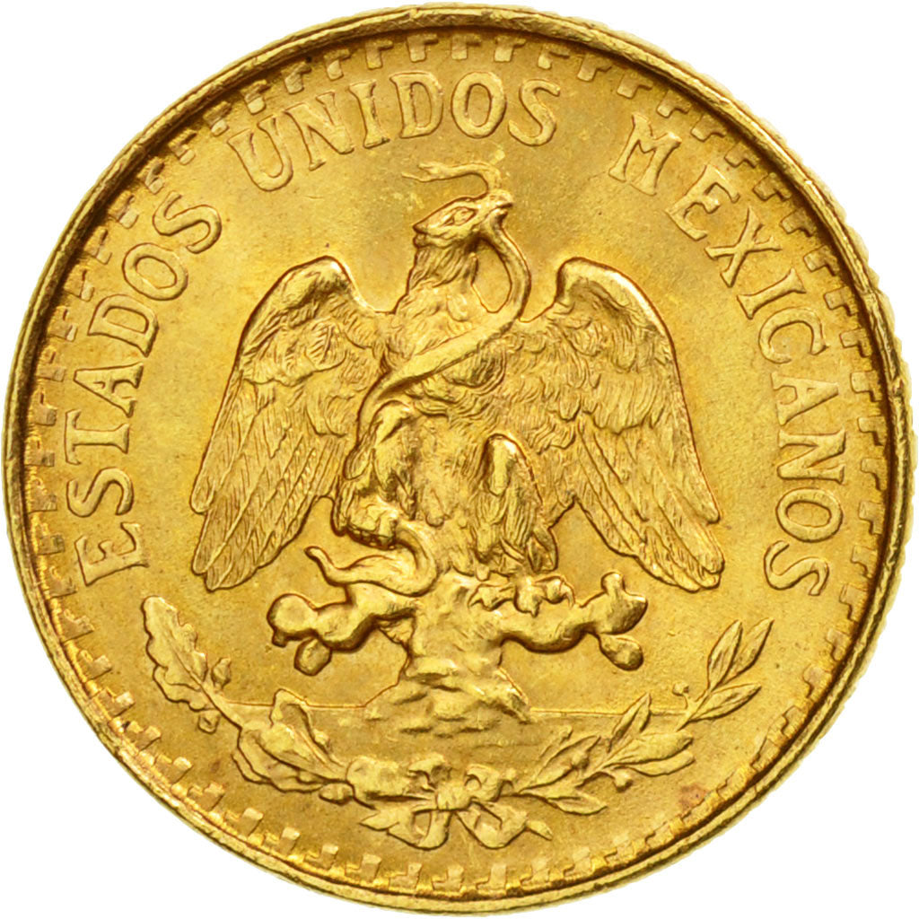 Coin, Mexico, 2 Pesos, 1945, Mexico City, MS(63), Gold, KM:461