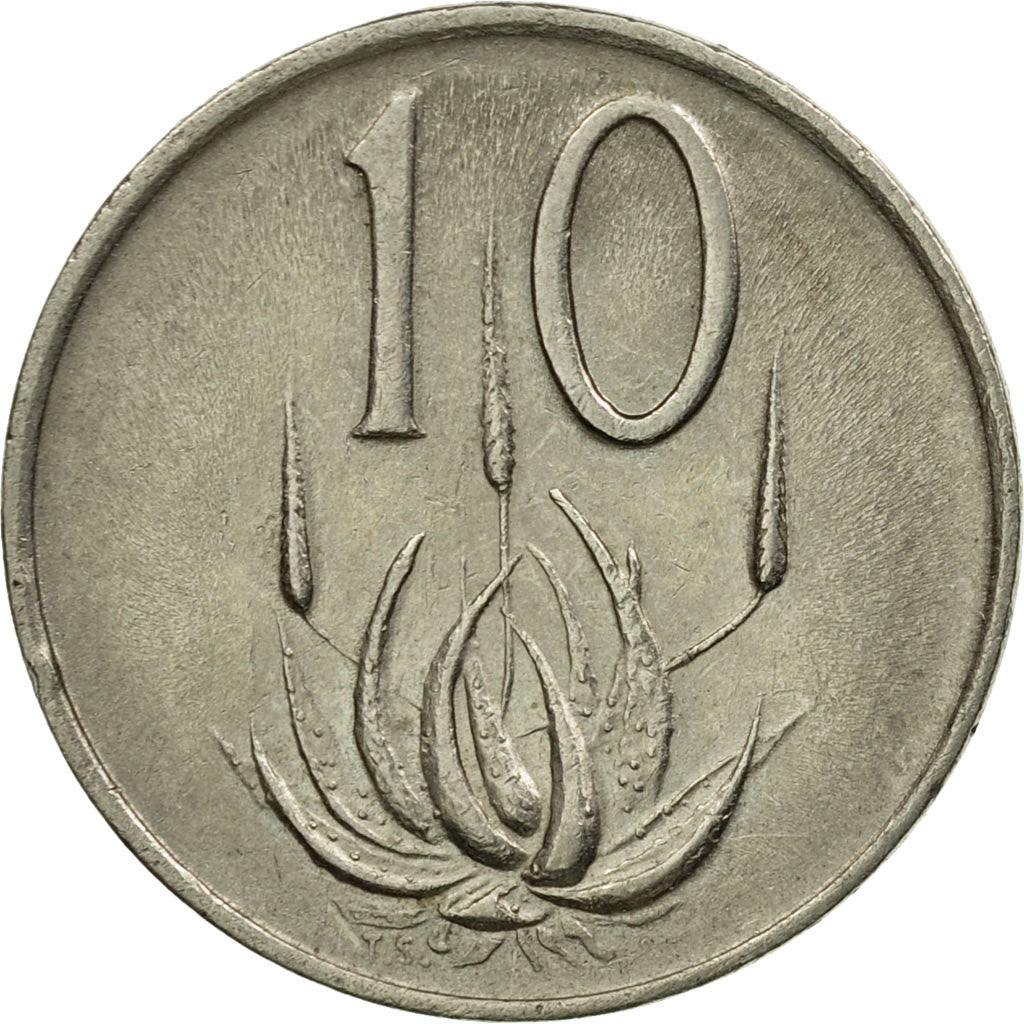 Moneta, Sudafrica, 10 Cents, 1971, BB, Nichel, KM:85