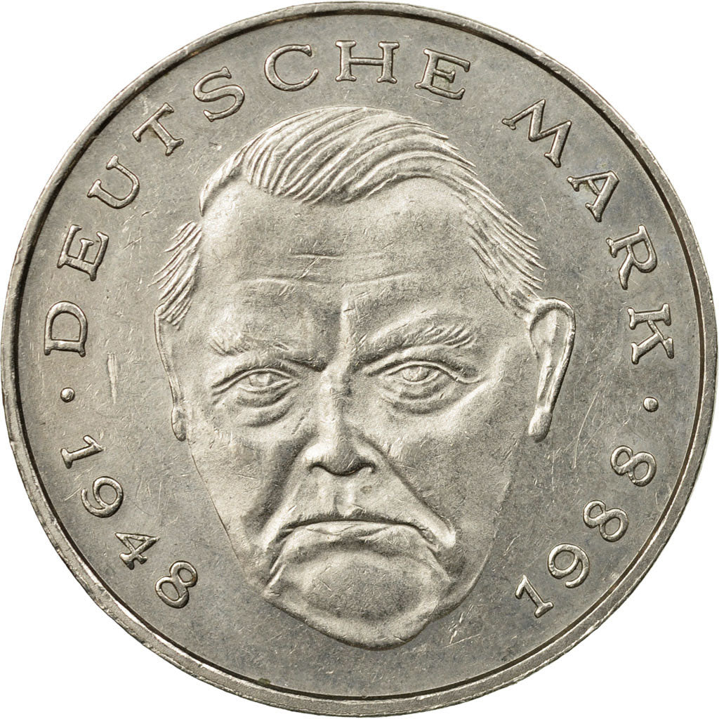 Coin, GERMANY - FEDERAL REPUBLIC, 2 Mark, 1990, Karlsruhe, EF(40-45)