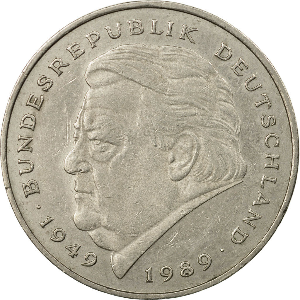 Coin, GERMANY - FEDERAL REPUBLIC, 2 Mark, 1991, Karlsruhe, EF(40-45)