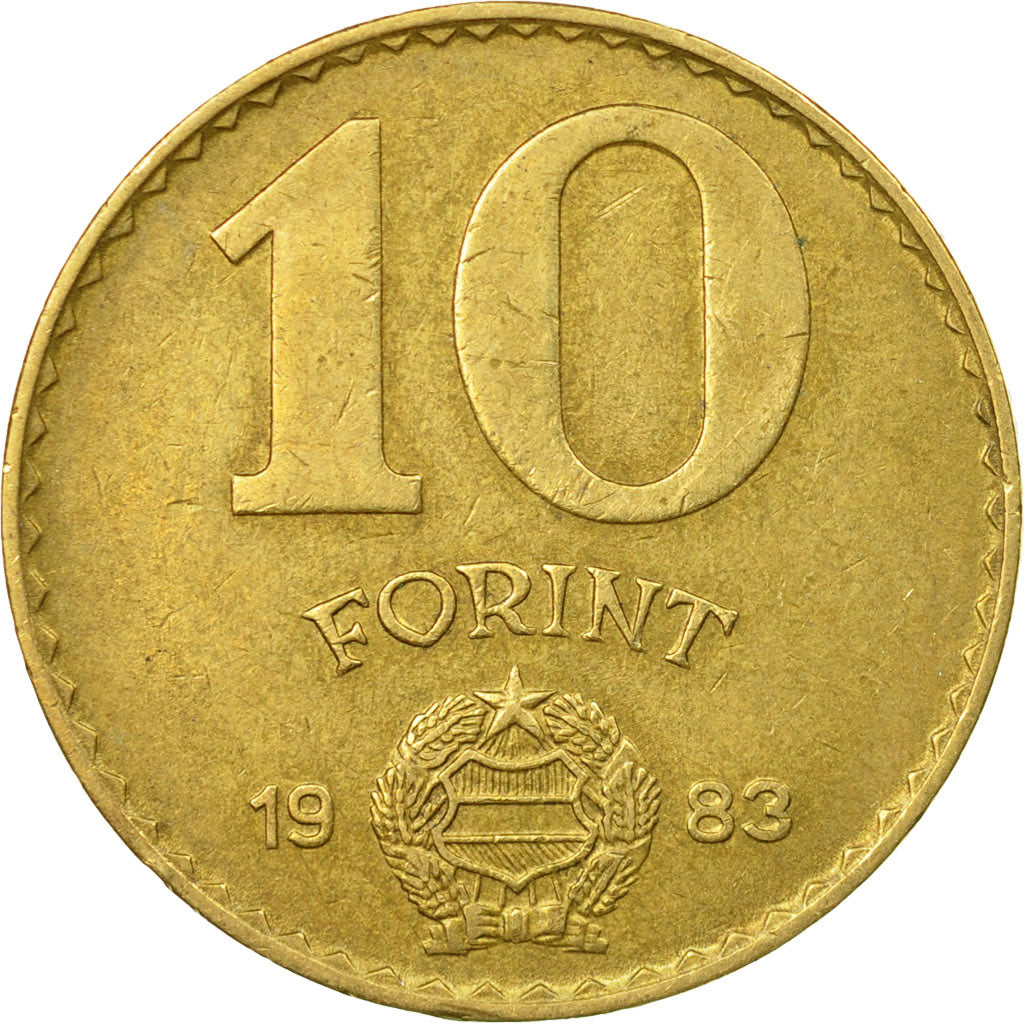 Coin, Hungary, 10 Forint, 1983, EF(40-45), Aluminum-Bronze, KM:636