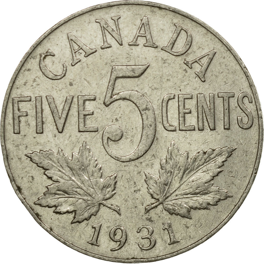 Coin, Canada, George V, 5 Cents, 1931, Royal Canadian Mint, Ottawa, EF(40-45)