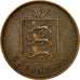 Coin, Guernsey, 4 Doubles, 1911, Heaton, Birmingham, VF(30-35), Bronze, KM:5