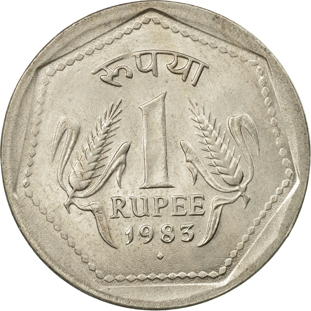 Coin, INDIA-REPUBLIC, Rupee, 1983, EF(40-45), Copper-nickel, KM:79.1