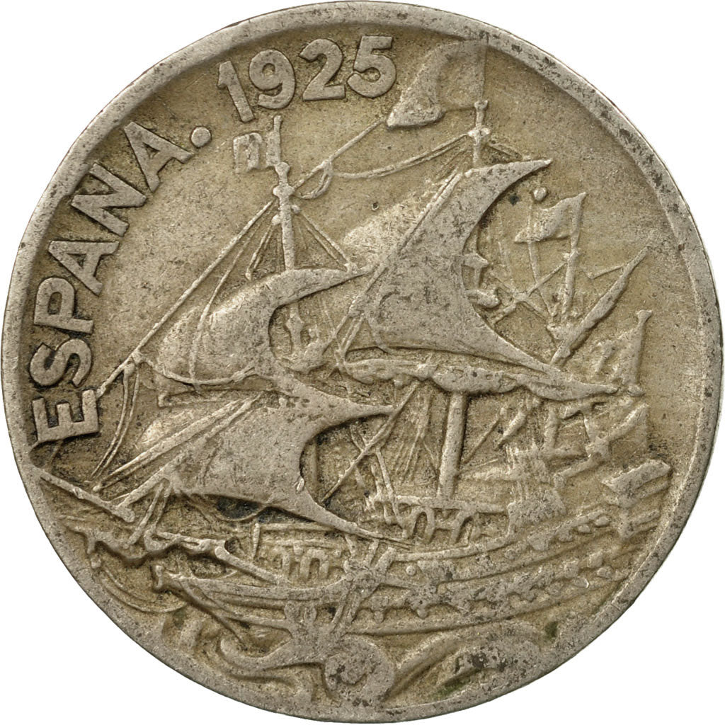Coin, Spain, Alfonso XIII, 25 Centimos, 1925, Madrid, VF(20-25), Copper-nickel