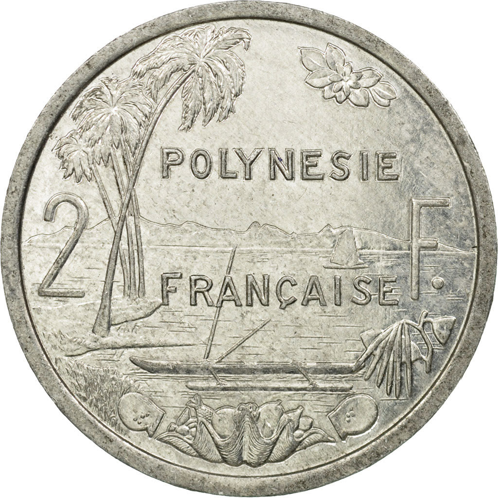 Coin, French Polynesia, 2 Francs, 1989, Paris, EF(40-45), Aluminum, KM:10