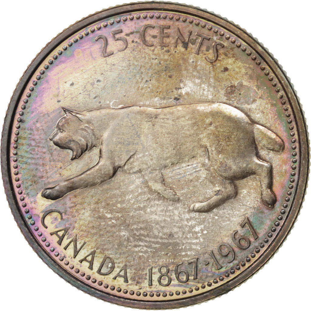 Coin, Canada, Elizabeth II, 25 Cents, 1967, Ottawa, MS(64), Silver, KM:68