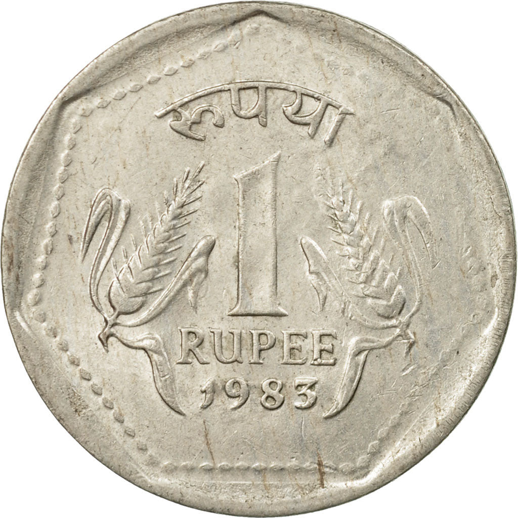 Coin, INDIA-REPUBLIC, Rupee, 1983, EF(40-45), Copper-nickel, KM:79.1