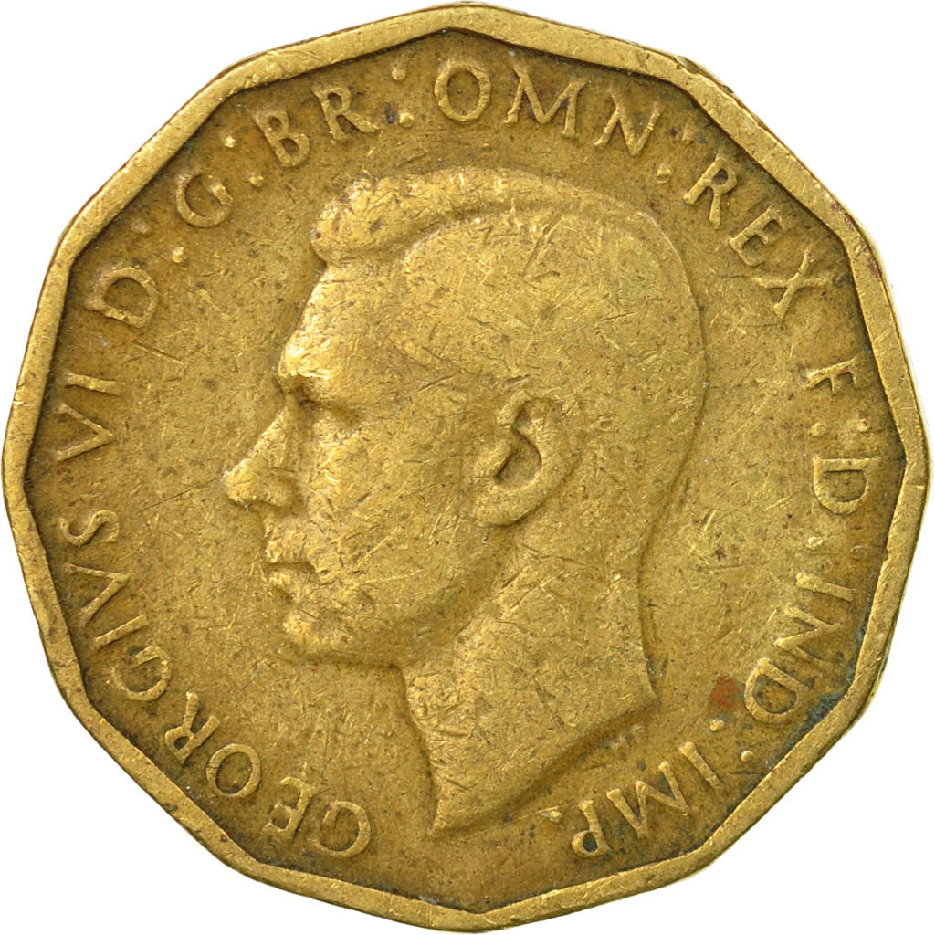 Coin, Great Britain, George VI, 3 Pence, 1943, EF(40-45), Nickel-brass, KM:849