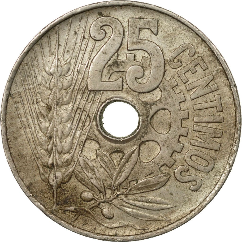 Coin, Spain, 25 Centimos, 1934, Vienna, VF(30-35), Copper-nickel, KM:751