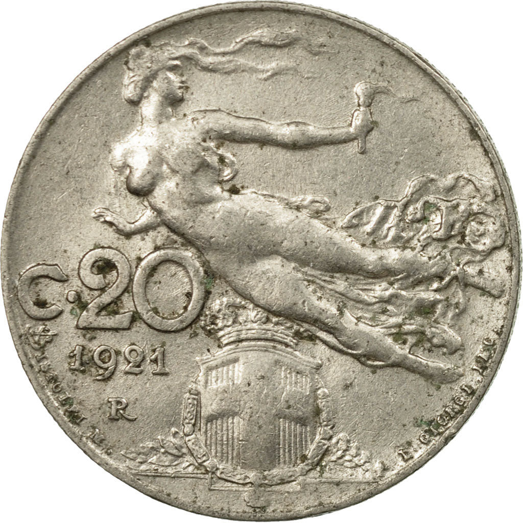 Monnaie, Italie, Vittorio Emanuele III, 20 Centesimi, 1921, Rome, TB+, Nickel