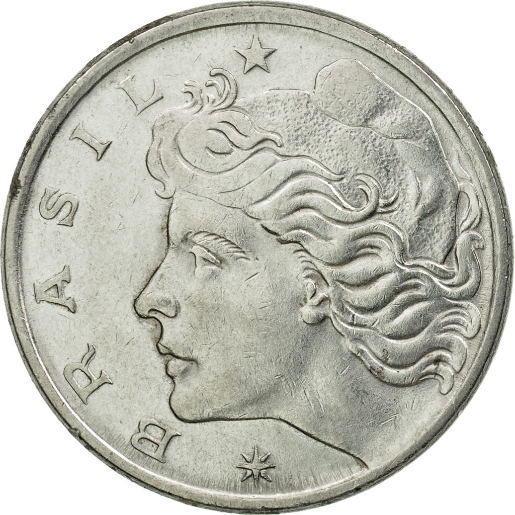 Moneda, Brasil, 50 Centavos, 1975, EBC, Acero inoxidable, KM:580b