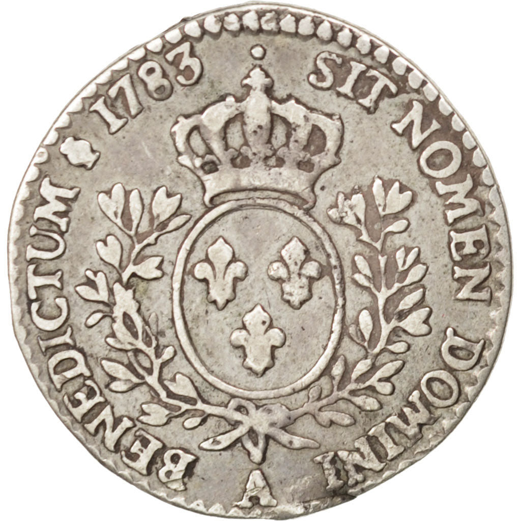 FRANCE, 1/10 Écu, 12 Sols, 1/10 ECU, 1783, Paris, KM #568.1, VF(30-35), Silver, 