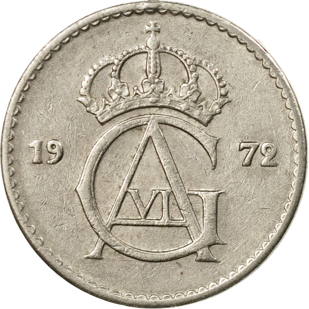 Coin, Sweden, Gustaf VI, 10 Öre, 1972, EF(40-45), Copper-nickel, KM:835
