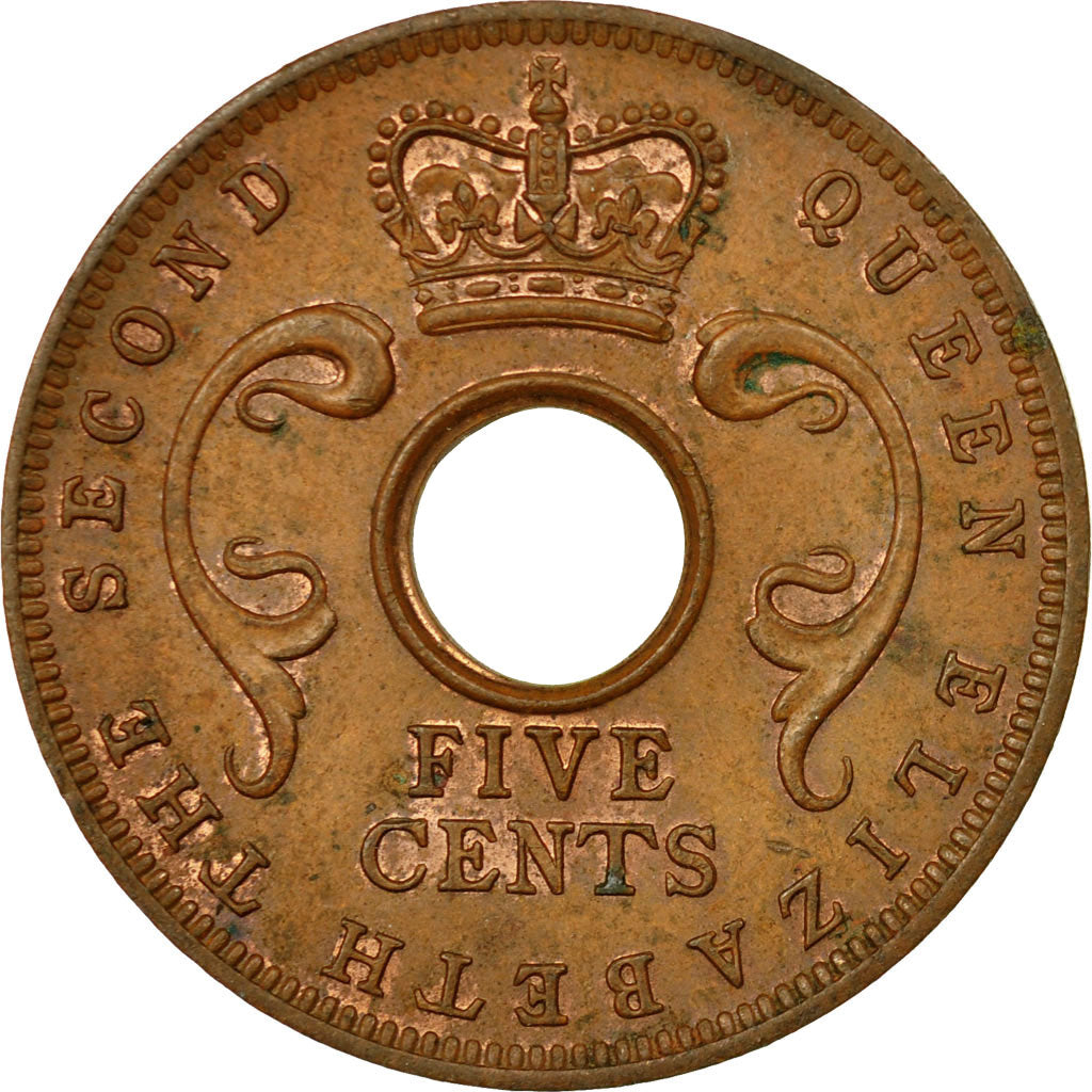 Coin, EAST AFRICA, Elizabeth II, 5 Cents, 1963, EF(40-45), Bronze, KM:37