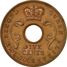 Coin, EAST AFRICA, Elizabeth II, 5 Cents, 1963, EF(40-45), Bronze, KM:37