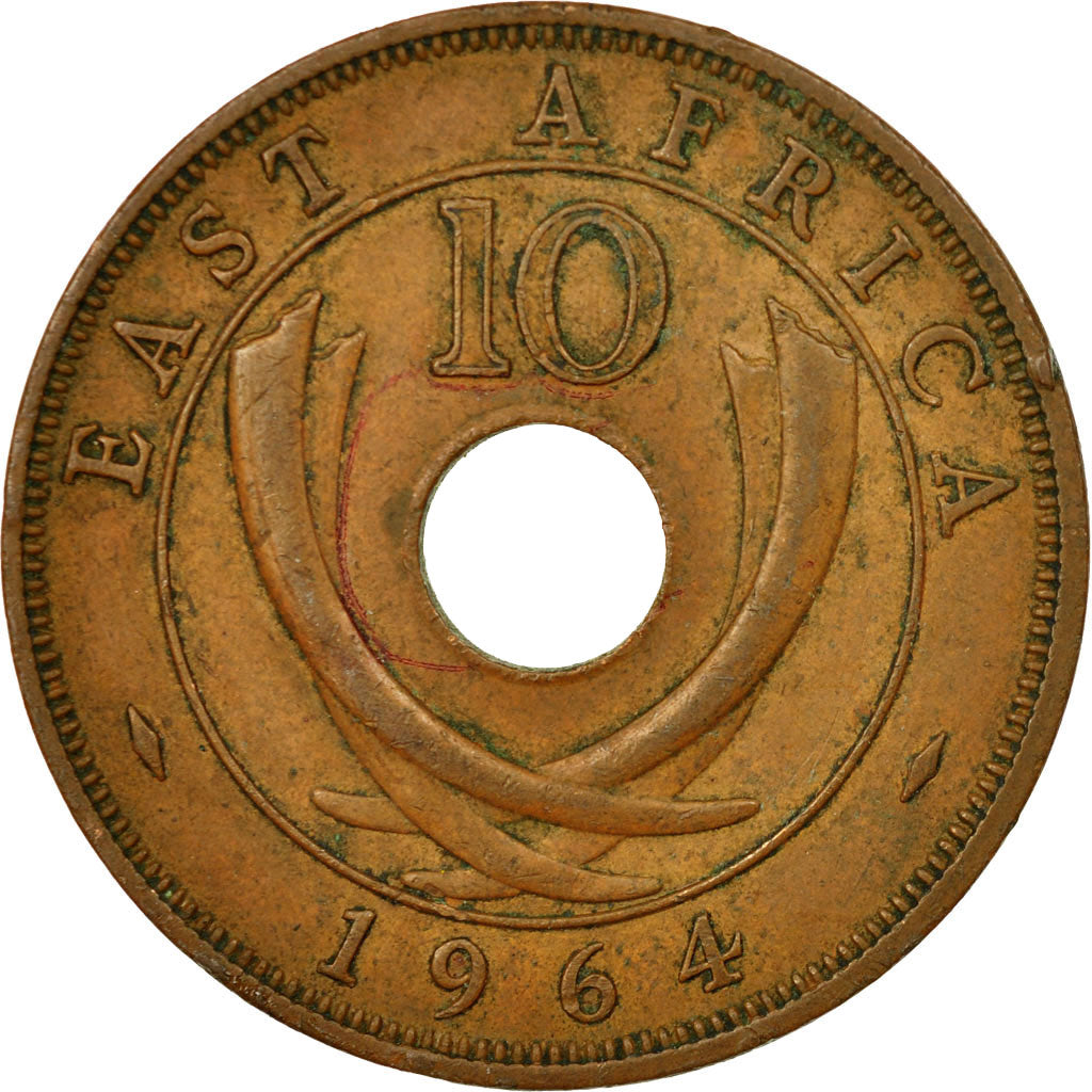 Coin, EAST AFRICA, 10 Cents, 1964, EF(40-45), Bronze, KM:40