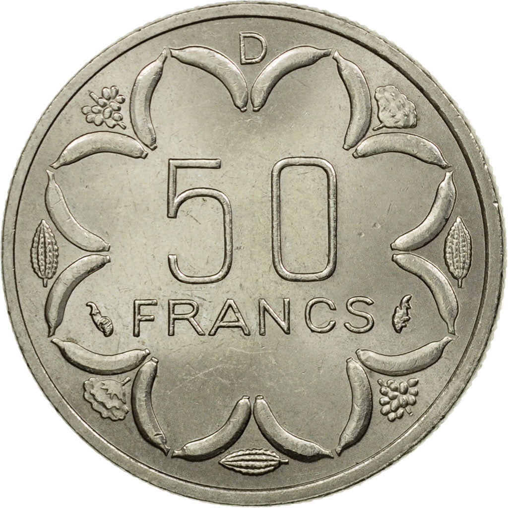Coin, Central African States, 50 Francs, 1978, Paris, AU(55-58), Nickel, KM:11